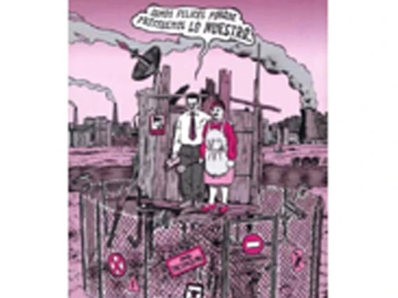 Cover Volume 16, cartoon of man and woman in pink urban decay setting